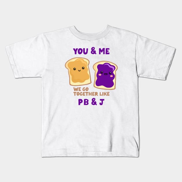 pbj you & me (grape) Kids T-Shirt by mystudiocreate